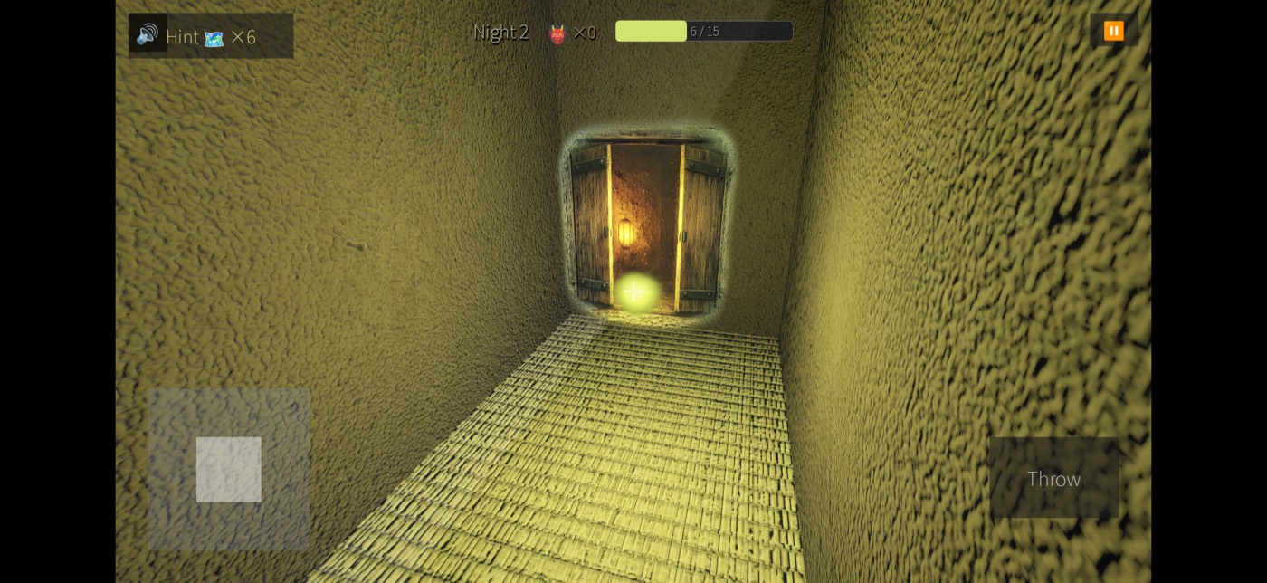 Andon lantern lighting a corridor safe zone