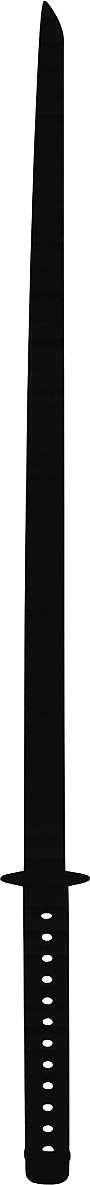 A single katana, ink silhouette
